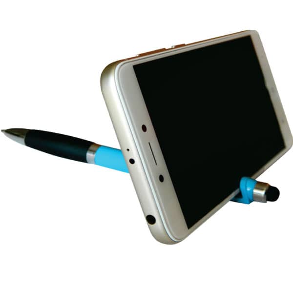 Bolígrafo Smart Pen de Protextos funciona como base para celular.